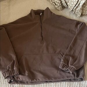 Men's Brown Half-Zip Sweater
